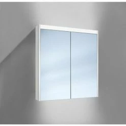 Bester Verkauf ✔️ SCHNEIDER ELECTRIC Schneider O-Line LED Spiegelschrank 015 70/2/LED, 2 Türen, Beleuchtung Oben, Ausführung: CH-Norm/Korpus Weiss - 165.070.01.02 🎁
