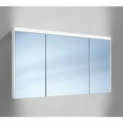 Neu 👏 SCHNEIDER ELECTRIC Schneider O- Line LED Spiegelschrank 015 130/3/GT/LED, 3 Türen, Beleuchtung Oben, Ausführung: CH-Norm/Korpus Weiss - 165.132.01.02 ⌛