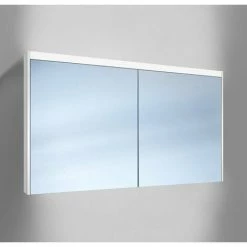 Schlussverkauf 🔥 SCHNEIDER ELECTRIC Schneider O-Line LED Spiegelschrank 012 130/2/LED, 2 Türen, Beleuchtung Oben Und Unten, Ausführung: CH-Norm/Korpus Weiss - 164.330.01.02 ❤️