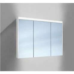 Bester Verkauf 🛒 SCHNEIDER ELECTRIC Schneider O-Line LED Spiegelschrank 012 100/3/LED, 3 Türen, Beleuchtung Oben Und Unten, Ausführung: CH-Norm/Korpus Weiss - 164.301.01.02 🛒