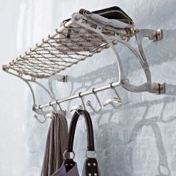 Billig ⌛ SCHNEIDER ELECTRIC Wandgarderobe Garderobenhaken Kleiderhaken Netz-Ablage Edelstahl Silber 64 Cm ❤️