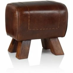 Top 10 🥰 SCHNEIDER ELECTRIC Lederhocker Bock - Retro-Look Sitzhocker Sitzgelegenheit Hocker- Mangoholz Leder 😀