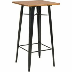 Großhandel 😉 SCHNEIDER ELECTRIC Bartisch Bistrotisch Esstisch Stehtisch Manchester Aluminium Pinienholz Schwarz 🔔