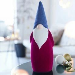 Bestpreis 😍 SCHNEIDER ELECTRIC Deko-Figur Wichtel Lilafarbene Weihnachts-Deko Zwerg Gnom Terrakotta XMAS H39cm 😉