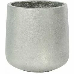 Auslauf 🌟 SCHNEIDER ELECTRIC Deko-Übertopf Pflanzentop Blumentopf Silber Mit Drainage-Loch Im Boden Glamour ✨