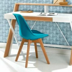 Brandneu 😀 SCHNEIDER ELECTRIC Stuhl Besucherstuhl Esszimmerstuhl Bürostuhl Schreibtischstuhl Mario Blau ✔️