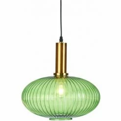 Bester Verkauf 💯 SCHNEIDER ELECTRIC Hängeleuchte Cristal - Mit Lampenschirm Glaskörper Grün Deko-Lampe - Metall Glas 😉