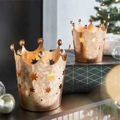 Schlussverkauf ✔️ SCHNEIDER ELECTRIC Deko-Windlicht-Set, 2-tlg. Kronen Mit Stern-Dekor Weihnachtsdekoration Tischdeko 😀