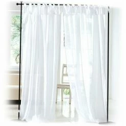 Auslauf 🎁 SCHNEIDER ELECTRIC Vorhang-Set 2-tlg. Weiß Gardine Schlaufenschal Schlaufenband B140 X L250 Cm 👍