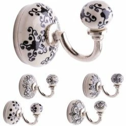 Auslauf ✔️ SCHNEIDER ELECTRIC Deko-Haken-Set 5-tlg. Handtuchhaken Garderobenhaken Schmuckhalter Landhaus Ø6cm 😉