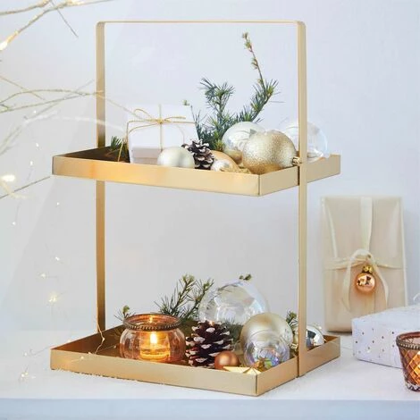 SCHNEIDER ELECTRIC Deko-Etagere 2 Etagen Metall goldfarben individuell dekorierbar L30 x B25 x H45cm Brandneu 😉 SCHNEIDER ELECTRIC Deko-Etagere 2 Etagen Metall Goldfarben Individuell Dekorierbar L30 X B25 X H45cm 😀 -SCHNEIDER ELECTRIC SHOP 45873357 1