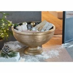 Coupon ⌛ SCHNEIDER ELECTRIC Übertopf Victory Dekoschale Weihnachten Gold Pflanzschale Blumentopf - Ca. H33cm 🎉