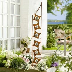 Brandneu 🔥 SCHNEIDER ELECTRIC Gartenstecker Art Deco Rostoptik Gartendeko Beetstecker Dekoration 150 Cm 🎁