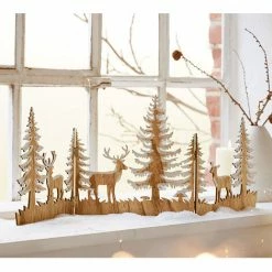 Coupon 🎁 SCHNEIDER ELECTRIC Weihnachts-Silhouette Fensterdeko XMAS Zauberwald Zum Aufklappen Holz 90 X 30 Cm ✔️