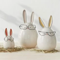 Top 10 ✨ SCHNEIDER ELECTRIC Deko Figuren Set 3-tlg. Hasen Mit Brillen Tischdeko Skulpturen Wohnzimmerdeko ⌛