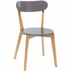 Auslauf 🎁 SCHNEIDER ELECTRIC Holzstuhl Finn Küchenstuhl Wohnzimmerstuhl Konferenzstuhl B44xT54xH80 Cm Grau 💯