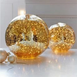 Bestpreis 🤩 SCHNEIDER ELECTRIC LED-Deko-Kugel-Set 2-tlg. Magic Lights Batteriebetrieben Goldene Glaskugeln 👍