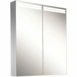 Neu 🤩 SCHNEIDER ELECTRIC Schneider ARANGALINE LED Lichtspiegelschrank, 2 Doppelspiegeltüren, 70x70x12cm, 160.470.02.41, Ausführung: EU-Norm/Korpus Silber Eloxiert - 160.470.02.50 🤩