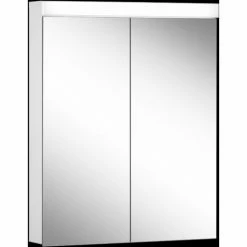 Rabatt ✨ Schneider LOWLINE Basic FL Lichtspiegelschrank, 2 Doppelspiegeltüren, 60x74,8x13,5cm, 171.061., Ausführung: CH-Norm/Korpus Weiss - 171.061.01.02 🥰