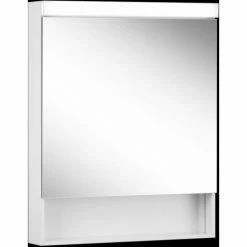 Auslauf 👏 SCHNEIDER ELECTRIC Schneider LOWLINE Basic FL Lichtspiegelschrank, 1 Tür, Anschlag Wechselbar, Offenes Fach Unten, 60x74,8x13,5cm, 171.065., Ausführung: CH-Norm/Korpus Weiss - 171.065.01.02 💯