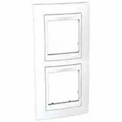 Schlussverkauf ⭐ SCHNEIDER UNICA PLATTE - 2 POSITIONEN - 2 X 2 MODULE - VERTIKAL - WEISS - WEISSER LINER SCHNEIDER ELECTRIC ❤️