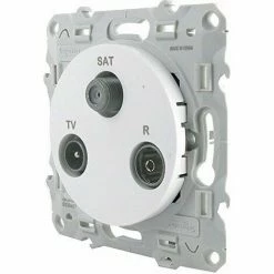 Coupon 👍 ODACE, WEISS TV/FM/SAT BUCHSE, 1 EINGANG, SCHRAUBE SCHNEIDER ELECTRIC 🌟