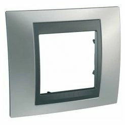 Brandneu 🤩 SCHNEIDER ELECTRIC SC5MGU66002238 PLATTE 1 GATE CHROM SATIN GRAPHITE UNICA TOP 🔔