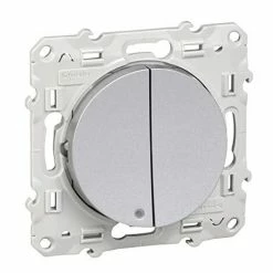 Großhandel ✨ SCHNEIDER ELECTRIC - ODACE, ZWEIWEGE + ZWEIWEGE LICHT ALU, 10 A, SCHRAUBE, ORANGE LED 1,5 MA - S530273 🎉