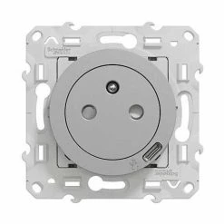 Neu 😍 SCHNEIDER ELECTRIC SCHNEIDER ODACE 2P+E STROMSOCKEL + USB TYP-C FLUSH ALUMINIUM - S530089 😀